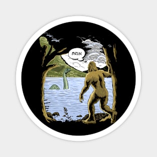 meeting friends, bigfoot and loch lann Magnet